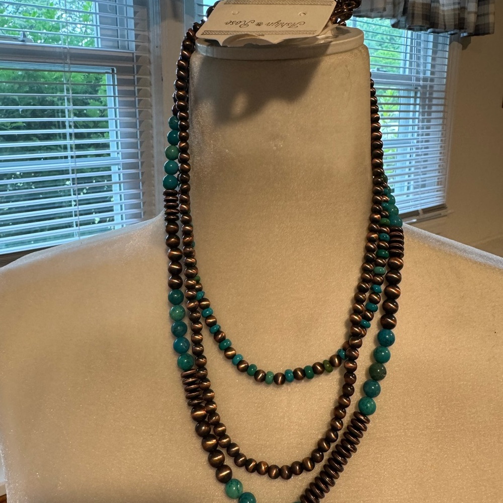 Ashlyn Rose Necklace NWTS, turquoise/copper type color - Picture 2 of 2